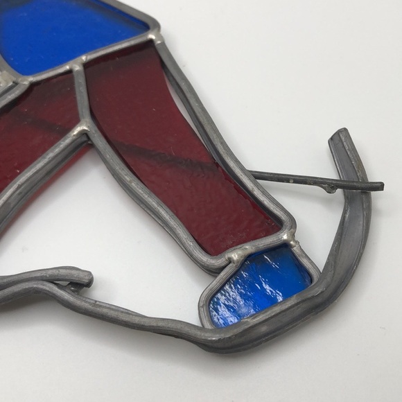 SKIER SUN CATCHER STAINED GLASS WINDOW HANGER. ALL INDIVIDUAL PIECES - Picture 3 of 7